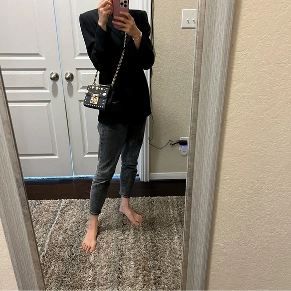 Gucci Calfskin Studded Small Padlock Shoulder Bag Black - Picture 3 of 16